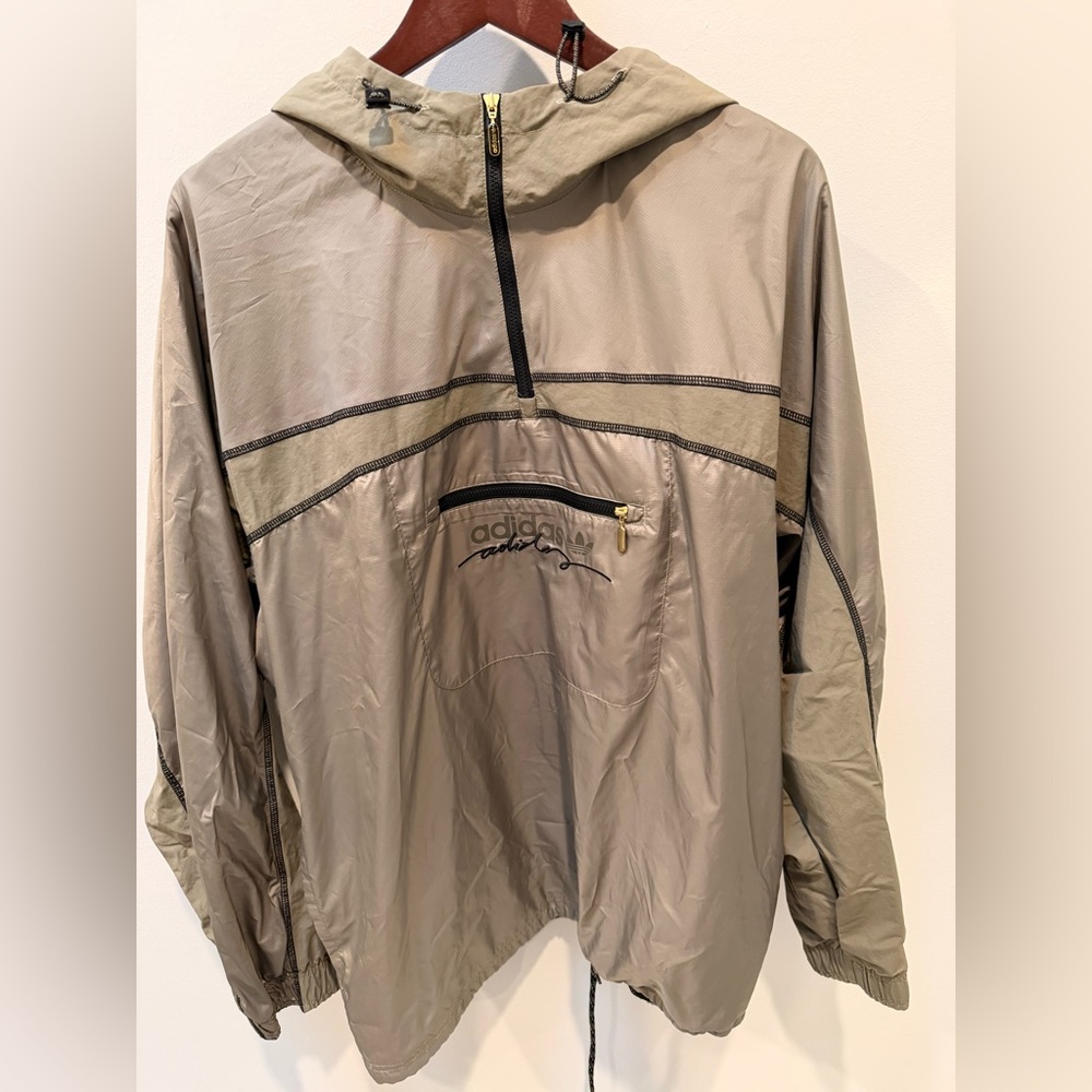 adidas Olive/Tan Lightweight Anorak Windbreaker